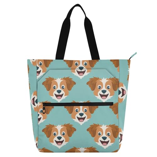 aidingzhi Kinder-Tragetasche, Klaviertasche für Kinder, Damen, Herren, Hund, groß, Bibliotheksbuch, Einkaufstasche mit Reißverschluss-Griffen, für Schule, Einkaufen, Reisen, Regenbogen von aidingzhi