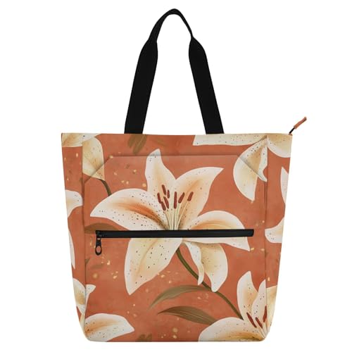 aidingzhi Kinder-Tragetasche, Klaviertasche für Kinder, Damen, Herren, Naturlilie, Blumenmuster, Retro, große Bibliotheksbuch-Tragetasche mit Reißverschluss-Griffen, für College, Einkaufen, Strand aidingzhi Kinder-Tragetasche, Klaviertasche für Kinder, Damen, Herren, Naturlilie, Blumenmuster, Retro, große Bibliotheksbuch-Tragetasche mit Reißverschluss-Griffen, für College, Einkaufen, Strand von aidingzhi