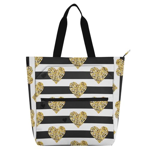 aidingzhi Kinder-Tragetasche für Kinder, Studenten, Erwachsene, Herzen, stabile Lehrer-Tragetasche, Handtaschen mit Innentaschen für Schule und Spielzeit, Regenbogen von aidingzhi