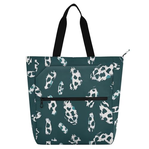 aidingzhi Kinder-Tragetasche für Kinder und Erwachsene, Leopardenmuster, leicht, Bibliothek, Büchertasche, Schultertasche mit Reißverschluss, für Schule, Einkaufen, Strand, Regenbogen von aidingzhi