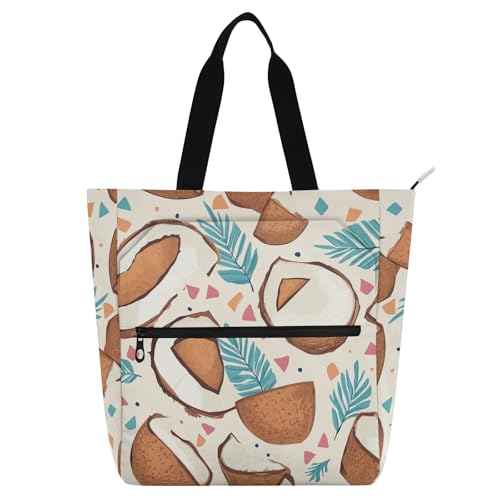 aidingzhi Kinderbuch-Tragetasche für Kinder, Studenten, Erwachsene, geometrische Kokosnüsse, wasserdicht, strapazierfähig, Lehrer-Tragetasche, Bibliothekstasche für Schule und Spielzeit, Regenbogen von aidingzhi