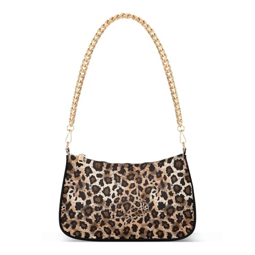 aidingzhi Kleine Umhängetasche mit Leopardenmuster, trendige Kette, Damen-Handtasche für Erwachsene, leopardenmuster von aidingzhi