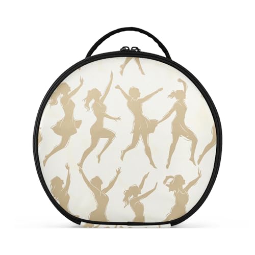 aidingzhi Kosmetiktasche mit Cartoon-Tänzerin, vertikal, freistehend, Reißverschluss, Reise-Kosmetiktasche für Damen, mit verstellbaren Trennwänden, 27,9 cm, Milchweiß von aidingzhi