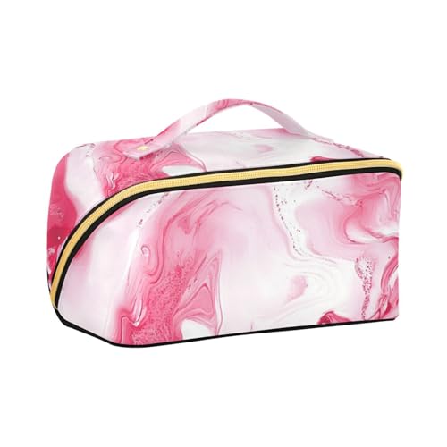 aidingzhi Kosmetiktasche mit Marmor-Textur, mit Trennwänden, große Make-up-Tasche für Damen, vertikal, freistehend von aidingzhi