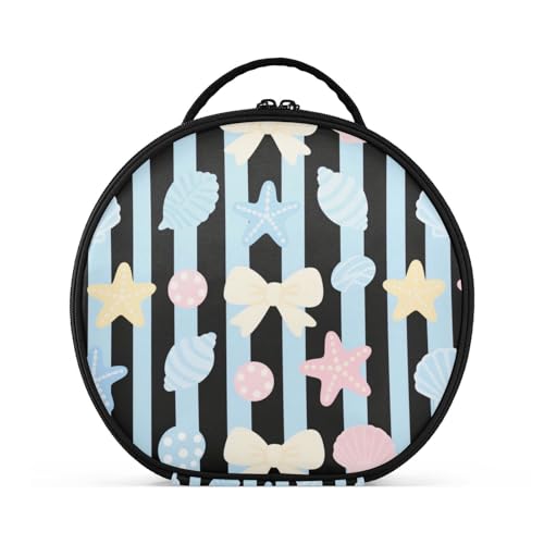 aidingzhi Kosmetiktasche mit blauem Muschel-Design, vertikal, freistehend, Reißverschluss, Make-up-Tasche für Damen, mit verstellbaren Trennwänden, 27,9 cm aidingzhi Kosmetiktasche mit blauem Muschel-Design, vertikal, freistehend, Reißverschluss, Make-up-Tasche für Damen, mit verstellbaren Trennwänden, 27,9 cm von aidingzhi