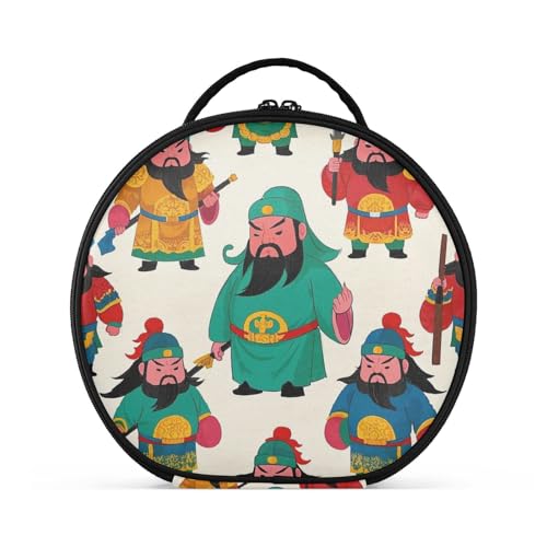 aidingzhi Kosmetiktasche mit chinesischen Kulturfiguren, Reisegröße, Zubehör, große Make-up-Tasche für Damen, mit verstellbaren Trennwänden, 27,9 cm von aidingzhi