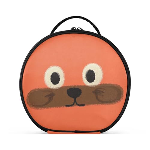 aidingzhi Kosmetiktasche mit niedlichen Cartoon-Katzenaugen, orangefarben, mit Fächern und Griff, leichte Kosmetiktasche für Damen, mit verstellbaren Trennwänden, 27,9 cm aidingzhi Kosmetiktasche mit niedlichen Cartoon-Katzenaugen, orangefarben, mit Fächern und Griff, leichte Kosmetiktasche für Damen, mit verstellbaren Trennwänden, 27,9 cm von aidingzhi