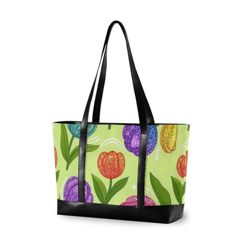 aidingzhi Künstliche Glitzer-Cartoon-Blume, modische Handtasche mit Reißverschluss, Aktentasche für Lehrer mit Mittagessen von aidingzhi