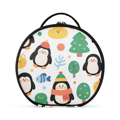 aidingzhi Kulturbeutel mit Fächern und Griff, tragbare Kosmetiktasche für Damen, mit verstellbaren Trennwänden, 27,9 cm, Schwarz von aidingzhi