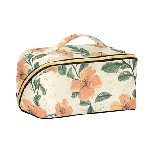aidingzhi Kulturbeutel mit Trennwänden, Motiv: Frühlingsblumen, stilvolle Kulturtasche für Damen, Reisegröße, Zubehör von aidingzhi