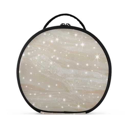 aidingzhi Kulturbeutel mit künstlichen Glitzer-Marmoren, vertikal, freistehend, große Kosmetiktasche für Damen, mit verstellbaren Trennwänden, 27,9 cm, Weiß von aidingzhi