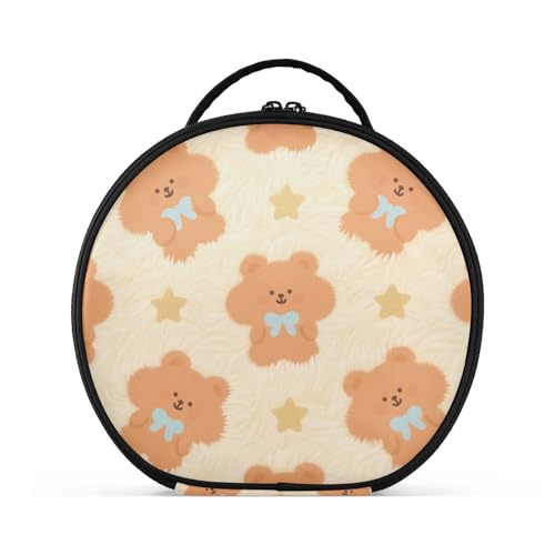 aidingzhi Kulturbeutel mit süßem braunem Bär, Reisegröße, Zubehör, große Kosmetiktasche für Damen, mit verstellbaren Trennwänden, 27,9 cm von aidingzhi