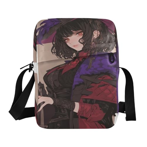 aidingzhi Lady Anime Red Mystery Herren Messenger Bag Herren Crossbody Schulterhandtaschen Verstellbarer Riemen für Arbeit Schule von aidingzhi