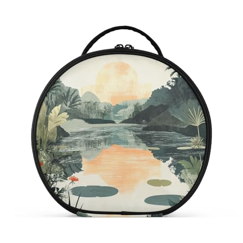 aidingzhi Lake Green Trees Sun Kosmetiktasche mit Fächern und Griff, wasserdichte Kosmetiktasche für Damen, mit verstellbaren Trennwänden, 27,9 cm aidingzhi Lake Green Trees Sun Kosmetiktasche mit Fächern und Griff, wasserdichte Kosmetiktasche für Damen, mit verstellbaren Trennwänden, 27,9 cm von aidingzhi