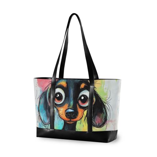 aidingzhi Laptoptasche mit Cartoon-Hund für Damen, mit Reißverschluss, professionelle Tragetasche für Yoga mit Tablet von aidingzhi