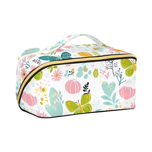 aidingzhi Little Fresh Safari-Reisetasche mit Schmetterlingen, mit Trennwänden, leichte Make-up-Tasche für Damen, Reisegröße, Zubehör von aidingzhi
