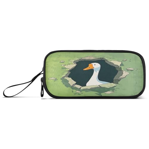 aidingzhi Lustige Cartoon-Wand-Gans grün Nylon Mädchen Federmäppchen Große Kapazität Federmäppchen Schreibwaren für College Erwachsene von aidingzhi