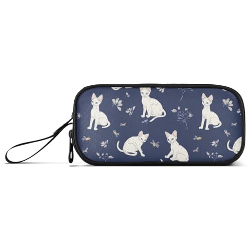 aidingzhi Lustiges Federmäppchen mit weißen Katzen, Nylon, große Kapazität, Federmäppchen für College, Schreibwaren, Organizer für adrette Schullehrer, Marineblau aidingzhi Lustiges Federmäppchen mit weißen Katzen, Nylon, große Kapazität, Federmäppchen für College, Schreibwaren, Organizer für adrette Schullehrer, Marineblau von aidingzhi