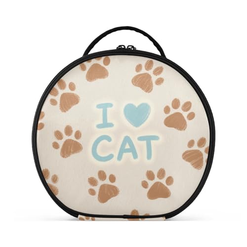 aidingzhi Make-up-Tasche mit Katzenpfoten-Motiv, Reisegröße, wasserdicht, Kosmetiktasche für Damen, mit verstellbaren Trennwänden, 27,9 cm von aidingzhi