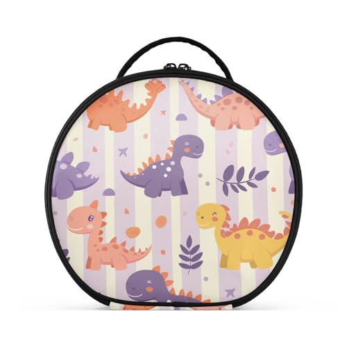 aidingzhi Make-up-Tasche mit niedlichen Dinosauriern, hellviolette Streifen, Reisegröße, Zubehör, Reisetasche, für Damen, mit verstellbaren Trennwänden, 27,9 cm aidingzhi Make-up-Tasche mit niedlichen Dinosauriern, hellviolette Streifen, Reisegröße, Zubehör, Reisetasche, für Damen, mit verstellbaren Trennwänden, 27,9 cm von aidingzhi