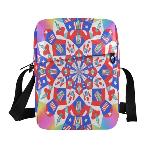 aidingzhi Mandala Independence Day Messenger Bag für Herren Crossbody Bag Croos Body Geldbörsen Verstellbarer Riemen für Arbeit Business von aidingzhi
