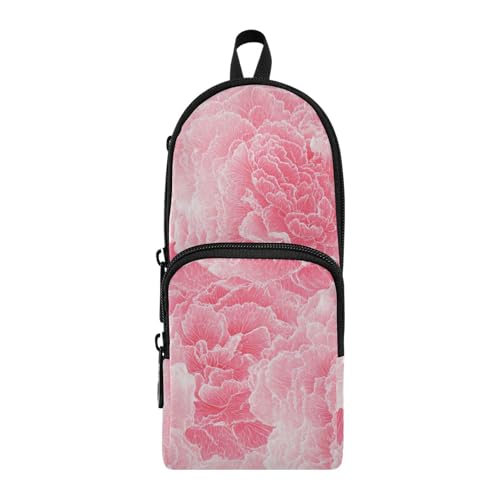 aidingzhi Nelke Spitze Baby Pfirsich Nylon 3 Fächer Federmäppchen Federmäppchen Große Kapazität Federmäppchen für High School Schreibwaren Organizer für Mittelschule von aidingzhi