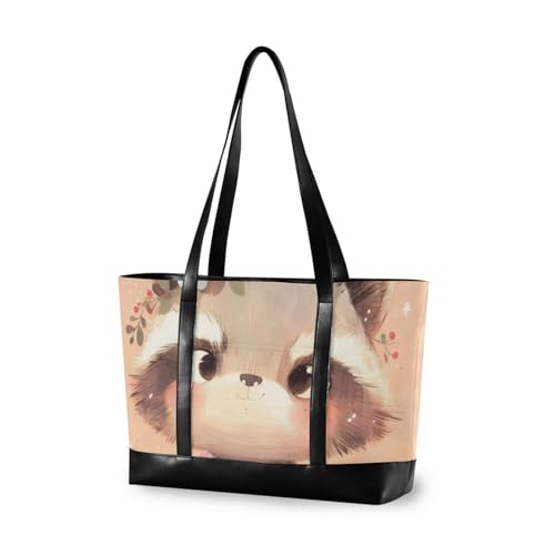 aidingzhi Niedliche, einfache Waschbär-Aktentasche für Damen, mit Reißverschluss, 35,6 cm, für Flug mit von aidingzhi