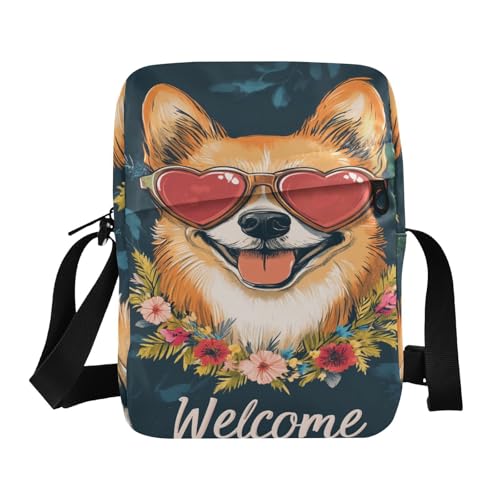 aidingzhi Niedliche Cartoon-Hunde-Kuriertasche für Damen und Herren, Umhängetasche, modische Geldbörse, verstellbarer Riemen, für Shopping, Schule von aidingzhi