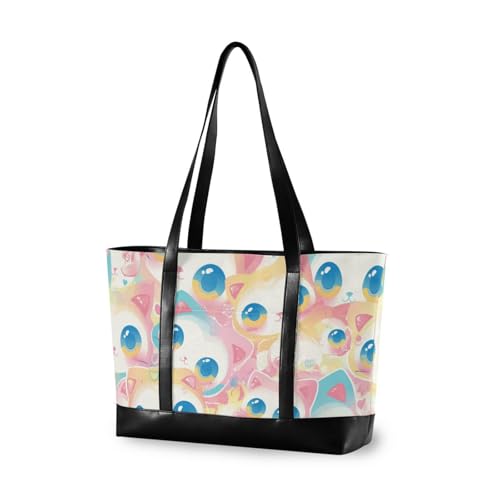 aidingzhi Niedliche Cartoon-Katzen-Tasche für Damen, wasserdicht, mit Reißverschluss, Tragetasche für Reisen mit Tablet von aidingzhi