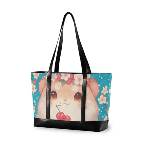 aidingzhi Niedliche einfache Tier-Aktentasche für Damen mit großem Fassungsvermögen und Reißverschluss, Reisetasche für Flug mit Mittagessen von aidingzhi