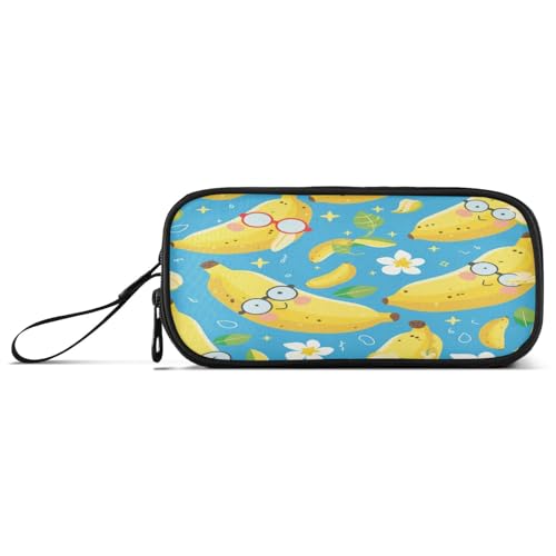 aidingzhi Niedliches Cartoon-Bananen-Federmäppchen, Nylon, große Kapazität, Schulmäppchen, Schreibwaren-Tasche für Schule, Jugendliche von aidingzhi