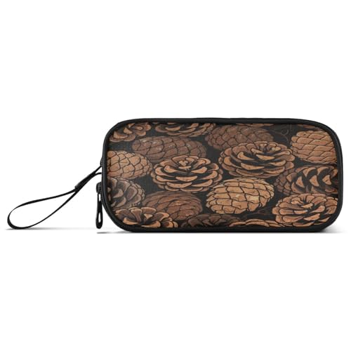 aidingzhi Niedliches Cartoon-Federmäppchen mit Tannenzapfen, Herbst, Nylon, große Kapazität, Federmäppchen für Teenager, Mädchen, Schule, Schreibwaren für High School Jugendliche von aidingzhi