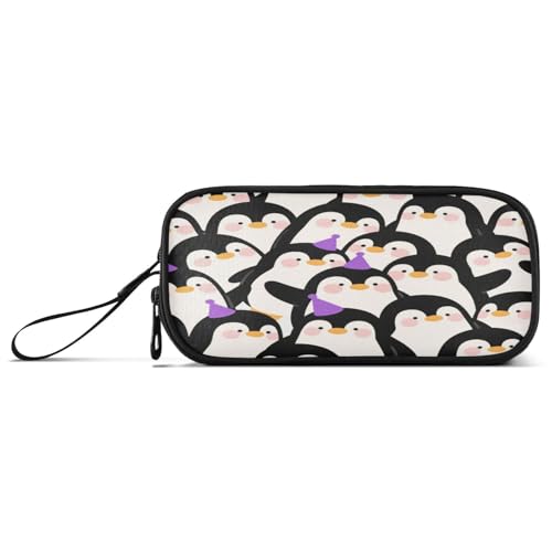 aidingzhi Niedliches Cartoon-Pinguin-Nylon-Federmäppchen, große Kapazität, großes Federmäppchen, Schreibwaren-Tasche für College-Kinder von aidingzhi