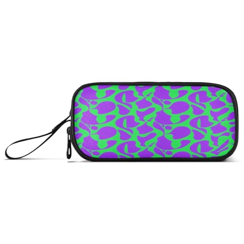 aidingzhi Nylon-Federmäppchen für Teenager, große Kapazität, Federmäppchen, Schreibwaren-Organizer für elementare Frauen, Violett / Grün von aidingzhi