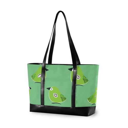 aidingzhi Oliver Jeffers Style Kiwi Jade Bird Design Green Essentials Tragetasche für Damen mit Reißverschluss, Arbeitstasche für Fitnessstudio aidingzhi Oliver Jeffers Style Kiwi Jade Bird Design Green Essentials Tragetasche für Damen mit Reißverschluss, Arbeitstasche für Fitnessstudio von aidingzhi