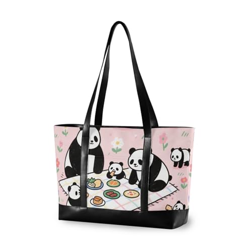 aidingzhi Panda Family Picnic Spring Pink Professional Laptop Bag for Women with Zipper Large Work Bags for Women for Ladies with Lunch aidingzhi Panda Family Picnic Spring Pink Professional Laptop Bag for Women with Zipper Large Work Bags for Women for Ladies with Lunch von aidingzhi