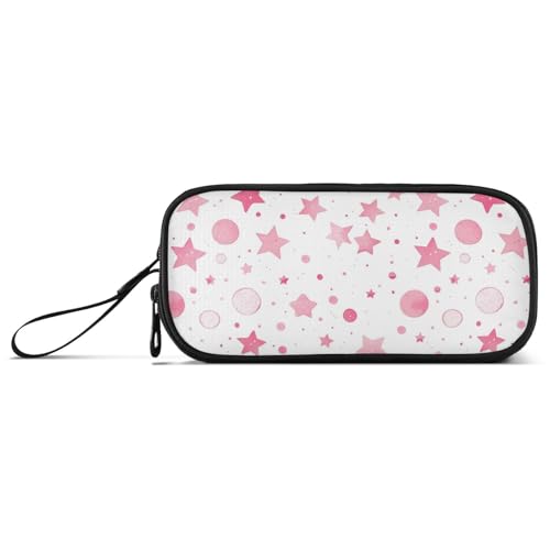 aidingzhi Peach Star Bubble Nylon School Pencil Bags Large Capacity Pencil Case For School School Stationery for Middle School Kids, Pfirsichstern-Blase, 1 size, Schreibwaren von aidingzhi