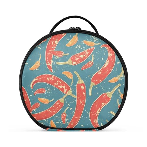 aidingzhi Peppers Rustikale Retro-Make-up-Tasche, vertikal, freistehend, große Make-up-Tasche für Damen, mit verstellbaren Trennwänden, 27,9 cm von aidingzhi