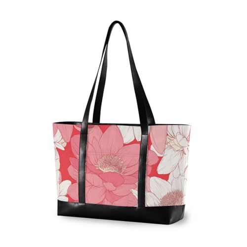 aidingzhi Pfirsichblütenblüte große Kapazität Damen Laptoptasche mit Reißverschluss Aktentaschen für Herren mit von aidingzhi