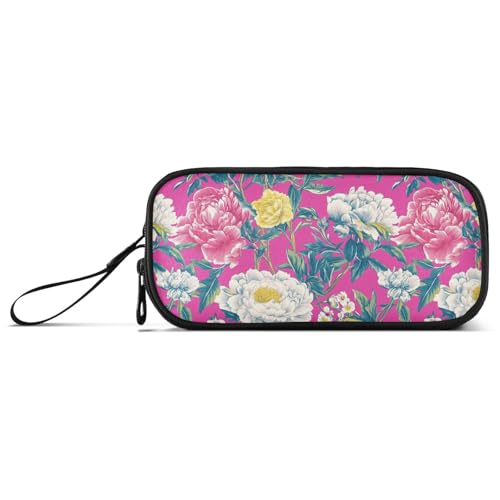 aidingzhi Pfirsichblumen, japanischer Stil, Nylon-Federmäppchen, Schulbedarf, hohe Kapazität, Federmäppchen für Mädchen, Schreibwarentasche für High School Frau von aidingzhi