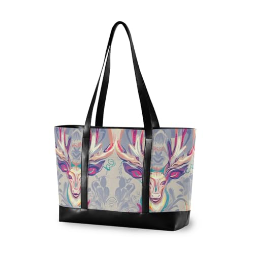 aidingzhi Psychedelic Deer Professionelle Laptoptasche 14 Zoll mit Reißverschluss Laptop Reisetasche für Männer mit von aidingzhi