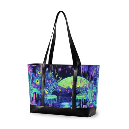 aidingzhi Psychedelic Essentials Tasche für Damen, bunt, Querformat, 45,6 cm, mit Reißverschluss, Arbeitstasche für Damen mit von aidingzhi