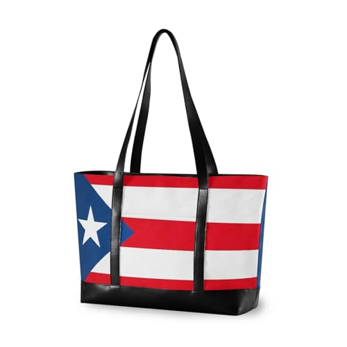aidingzhi Puerto Rico-Flagge, Puerto Rican National Red Simple Totes für Damen mit Reißverschluss, Krankenschwester-Arbeitstasche für Yoga, mit von aidingzhi