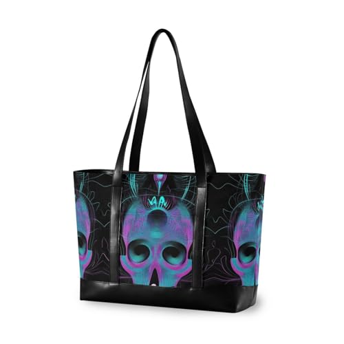aidingzhi Punk Digital Skull Evil trendige Laptoptasche für Herren mit Reißverschluss-Tasche für die Arbeit für die Uni mit von aidingzhi