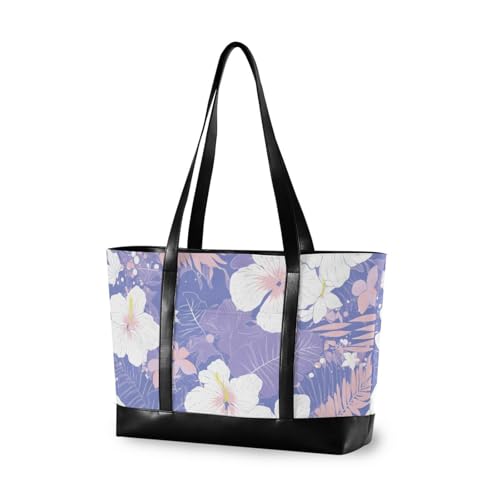 aidingzhi Purple Flowers Simple Pastell Moderne Tasche mit Laptopfach mit Reißverschluss Arbeitstasche für Krankenschwestern von aidingzhi