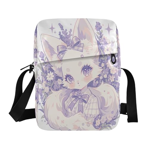 aidingzhi Purple Fox Beaty Pastel Herren-Umhängetasche, Umhängetasche, Umhängetasche, verstellbarer Riemen, für Schule, Arbeit, Grün von aidingzhi