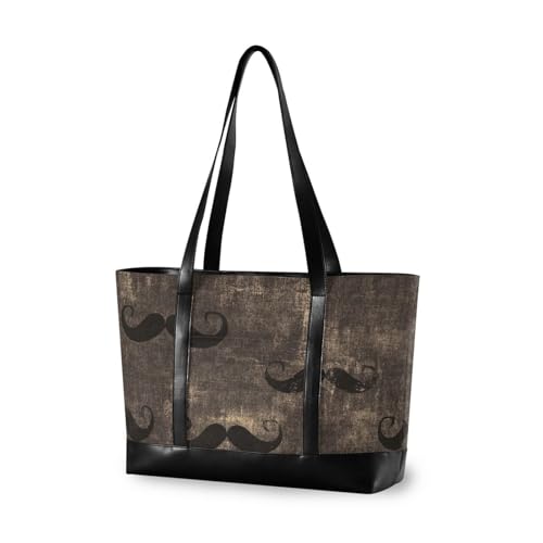 aidingzhi Retro-Schnurrbart Essentials Tasche mit Laptopfach mit Reißverschluss Aktentaschen für Herren mit Windel von aidingzhi