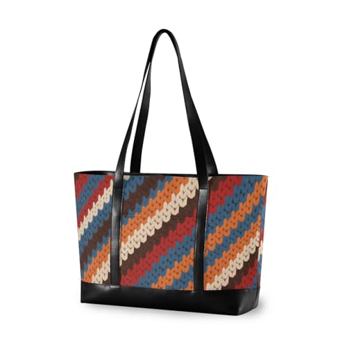 aidingzhi Rote und blaue Strickstreifen große Kapazität Bürotaschen für Frauen mit Reißverschlusstasche für Frauen Arbeit im Fitnessstudio mit aidingzhi Rote und blaue Strickstreifen große Kapazität Bürotaschen für Frauen mit Reißverschlusstasche für Frauen Arbeit im Fitnessstudio mit von aidingzhi