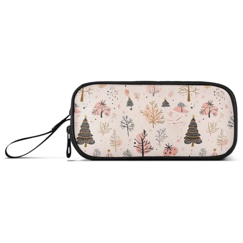 aidingzhi Safari Trees Pfirsichfarbene Nylon-Aufbewahrungstasche für Stifte, große Kapazität, Reißverschluss, Federmäppchen, Schreibwaren-Tasche für High School Männer von aidingzhi