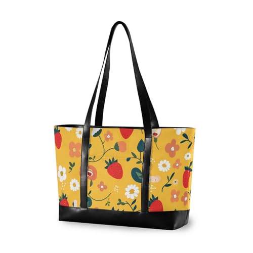 aidingzhi Schlichte, minimalistische Pfirsich-Erdbeeren-Mode-Tasche für Damen, Größe 14, mit Reißverschluss, Tragetasche für Reisen von aidingzhi